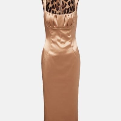 Dolce&Gabbana Pleated Satin Midi Dress