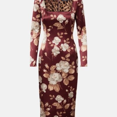 Dolce&Gabbana Floral Satin Midi Dress