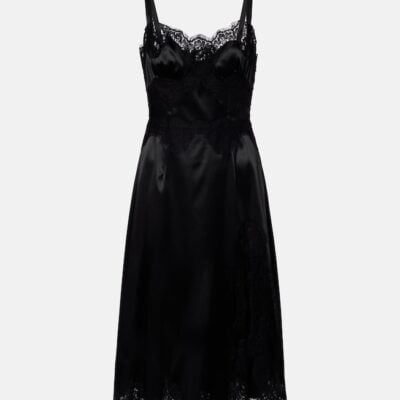 Dolce&Gabbana Lace-Trimmed Satin Slip Dress
