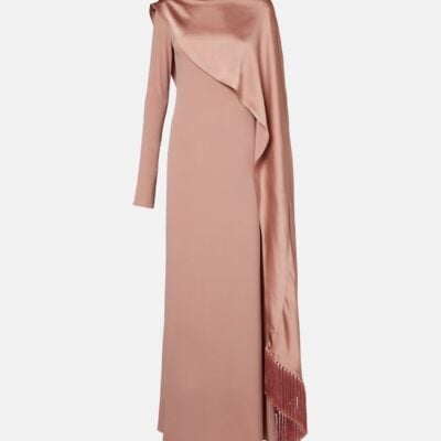 Taller Marmo Mounia Caped Crêpe Cady Gown