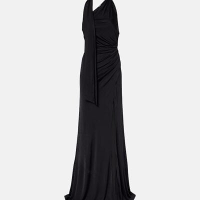 Tom Ford Scarf-Detail One-Shoulder Jersey Gown