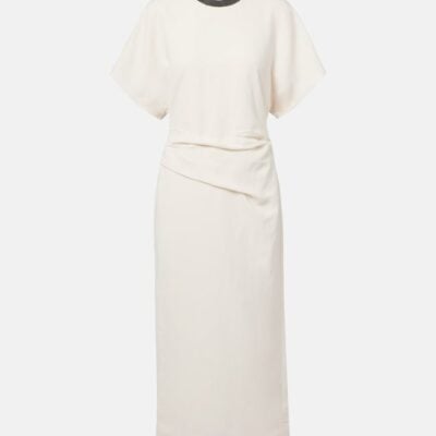 Brunello Cucinelli Linen-Blend Midi Dress