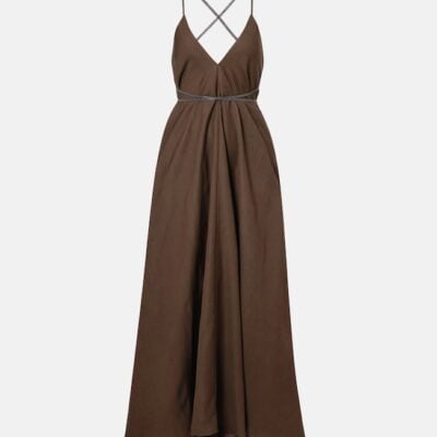 Brunello Cucinelli Open-Back Maxi Dress