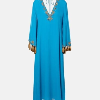 Valentino Embellished Silk Georgette Midi Dress