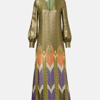 Valentino Voyage Imaginaire Lamé Maxi Dress