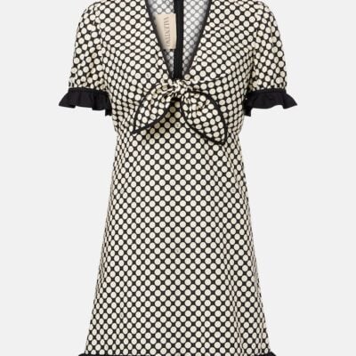 Valentino Ruffled Polka-Dot Cotton Poplin Minidress