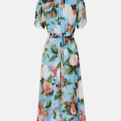 Erdem Floral Silk Voile Midi Dress