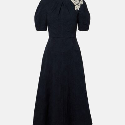 Erdem Floral Cotton-Blend Jacquard Midi Dress
