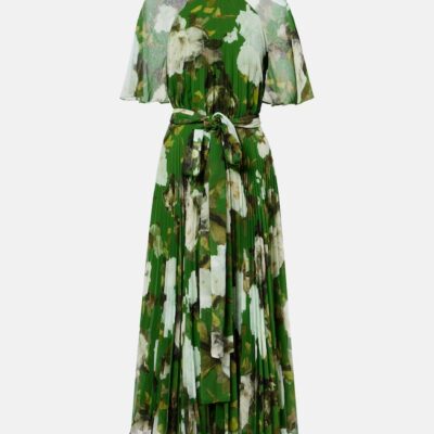 Erdem Floral Pleated Midi Dress