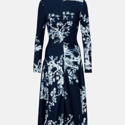 Erdem Floral Gathered Midi Dress