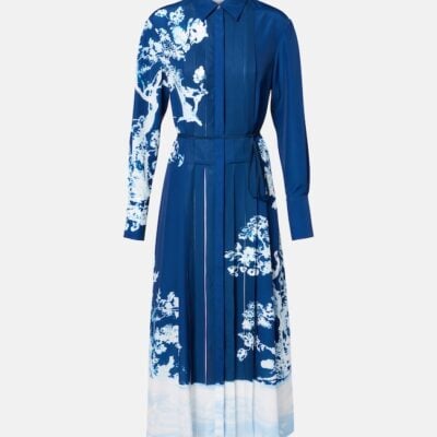 Erdem Belted Printed Midi Dress