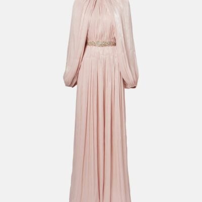 Costarellos Jazmin Georgette Lamé Gown