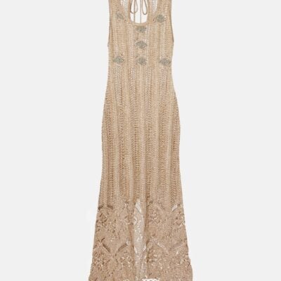 Rabanne Crochet Embellished Midi Dress
