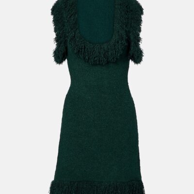Ferragamo Fringed Silk-Blend Minidress