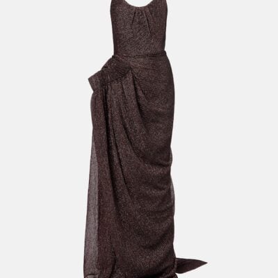Maticevski Lexicon Draped Gathered Lamé Gown
