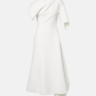 Maticevski Diadem Draped Asymmetric Midi Dress