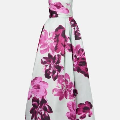 Monique Lhuillier Floral Silk Gazar Gown