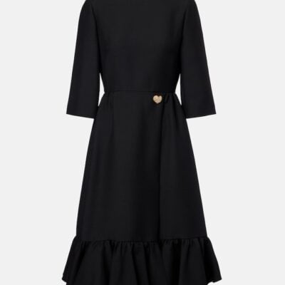 Valentino Crepe Couture Ruffled Midi Dress