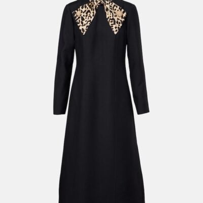 Valentino Crepe Couture Bow-Detail Midi Dress