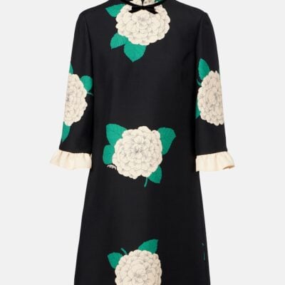 Valentino Crepe Couture Floral Minidress