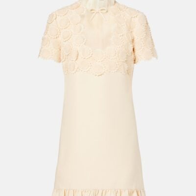Valentino Crepe Couture Embroidered Minidress