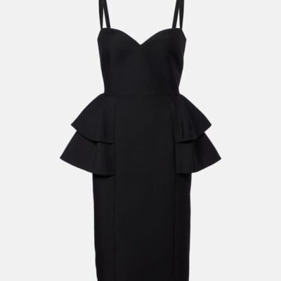 Valentino Crepe Couture Tiered Midi Dress