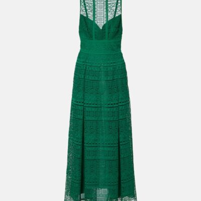 Elie Saab Macramé Midi Dress