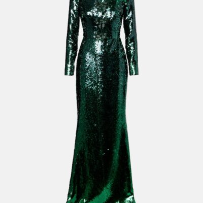Elie Saab Sequined Off-Shoulder Gown