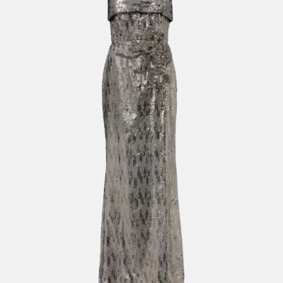 Elie Saab Sequined Strapless Gown