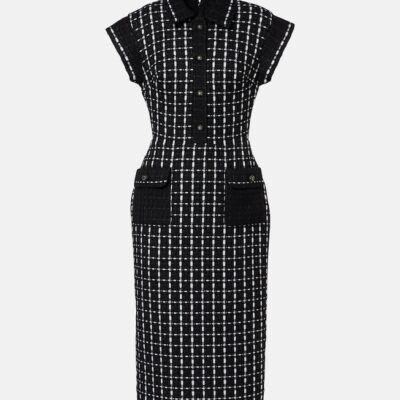 Elie Saab Tweed Midi Dress