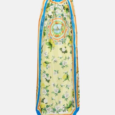 Dolce&Gabbana Printed Silk Cape
