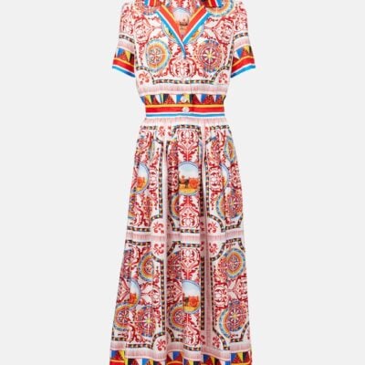 Dolce&Gabbana Printed Silk Midi Dress