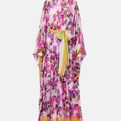 Dolce&Gabbana Belted Floral Silk Kaftan