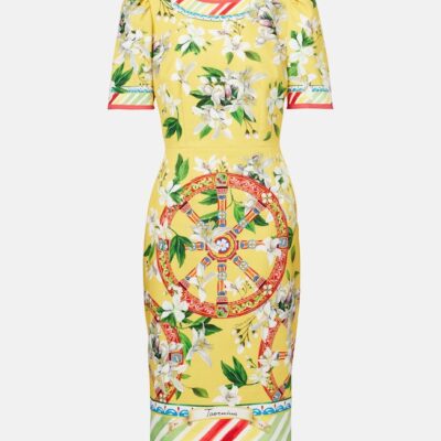 Dolce&Gabbana Printed Cotton-Blend Midi Dress