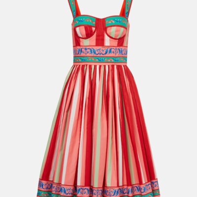 Dolce&Gabbana Taormina Striped Cotton Bustier Dress