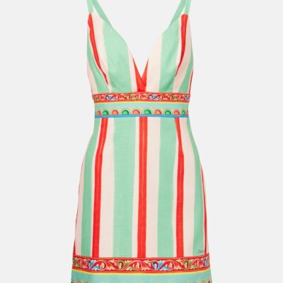 Dolce&Gabbana Taormina Striped Cotton-Blend Minidress