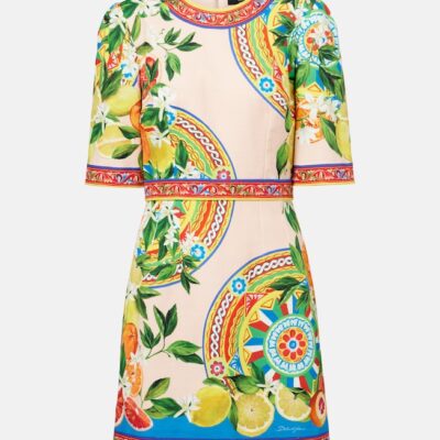 Dolce&Gabbana Printed Cotton-Blend Minidress