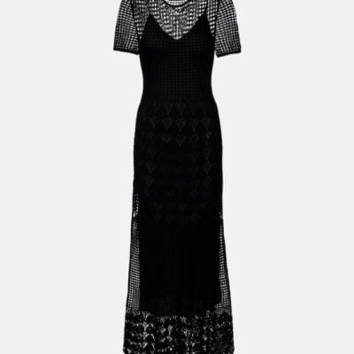 Nili Lotan Yoko Crochet Cotton Midi Dress