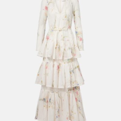Zimmermann Lucky Floral Tiered Cotton Maxi Dress