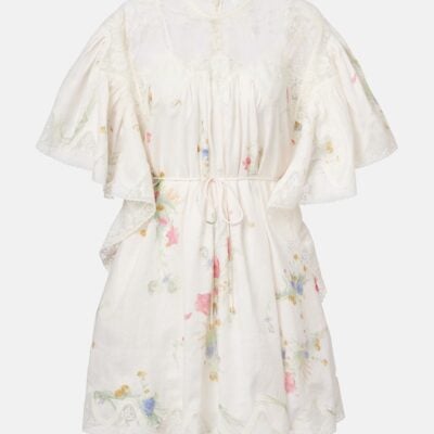 Zimmermann Lucky Lace-Trimmed Linen Minidress