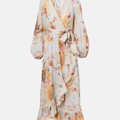 Zimmermann Ascension Floral Ruffled Cotton Midi Dress