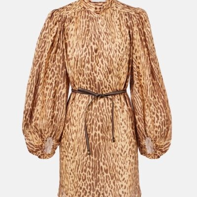Zimmermann Cascadian Leopard-Print Linen Tunic