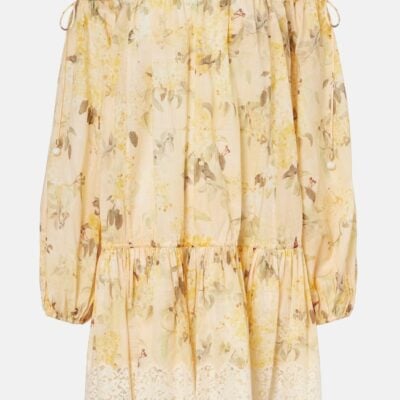 Zimmermann Floral Semi-Sheer Cotton Minidress