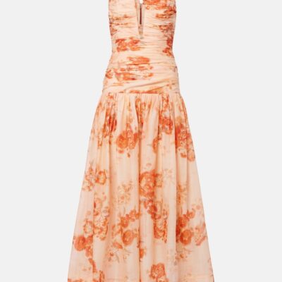 Zimmermann Cascadian Floral Strapless Midi Dress