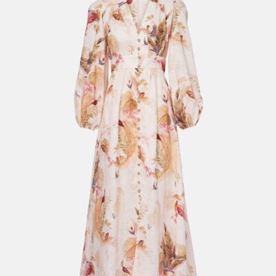 Zimmermann Ascension Floral Linen Midi Dress