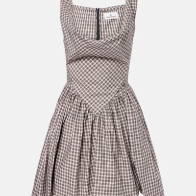 Vivienne Westwood Mini Sunday Checked Draped Cocktail Dress