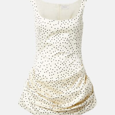 Magda Butrym Polka-Dot Ruched Cotton Minidress