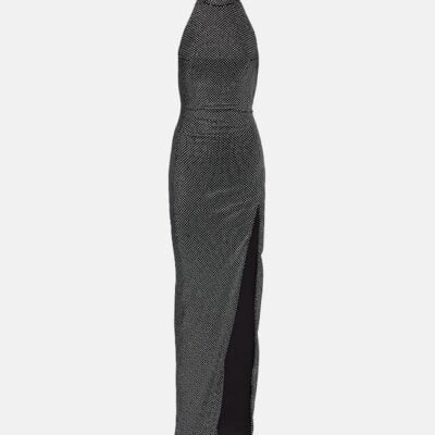Balmain Rhinestone-Embellished Velvet Maxi Dress