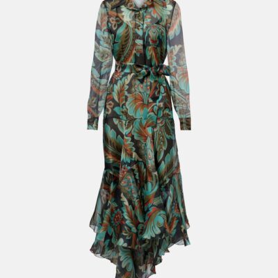 Etro Paisley Fringed Silk Gown
