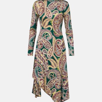 Etro Paisley Asymmetric Midi Dress